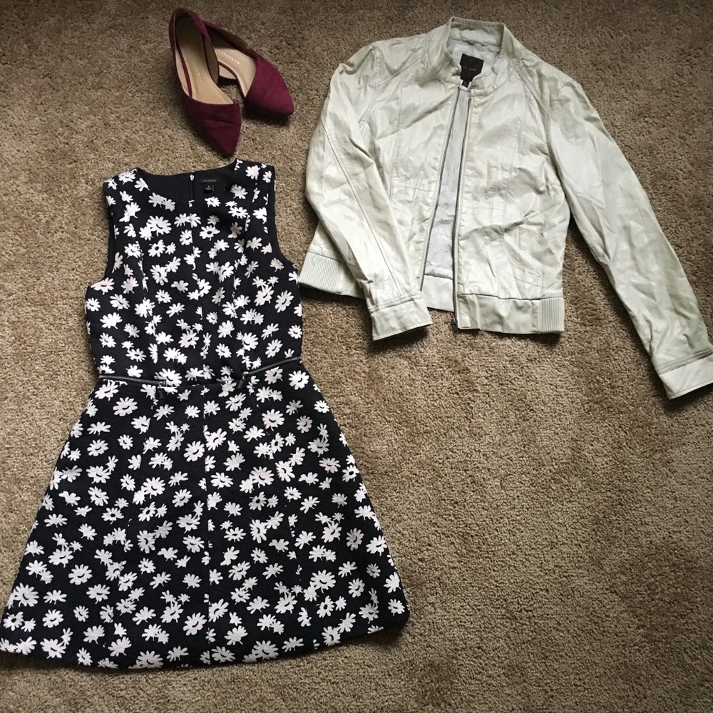 Ann Taylor faux zipper daisy dress
